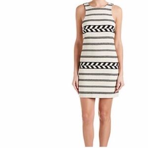 Morgan Carper Poppy Cotton Jacquard Dress NWT Sheath Dress - Black and Cream XS